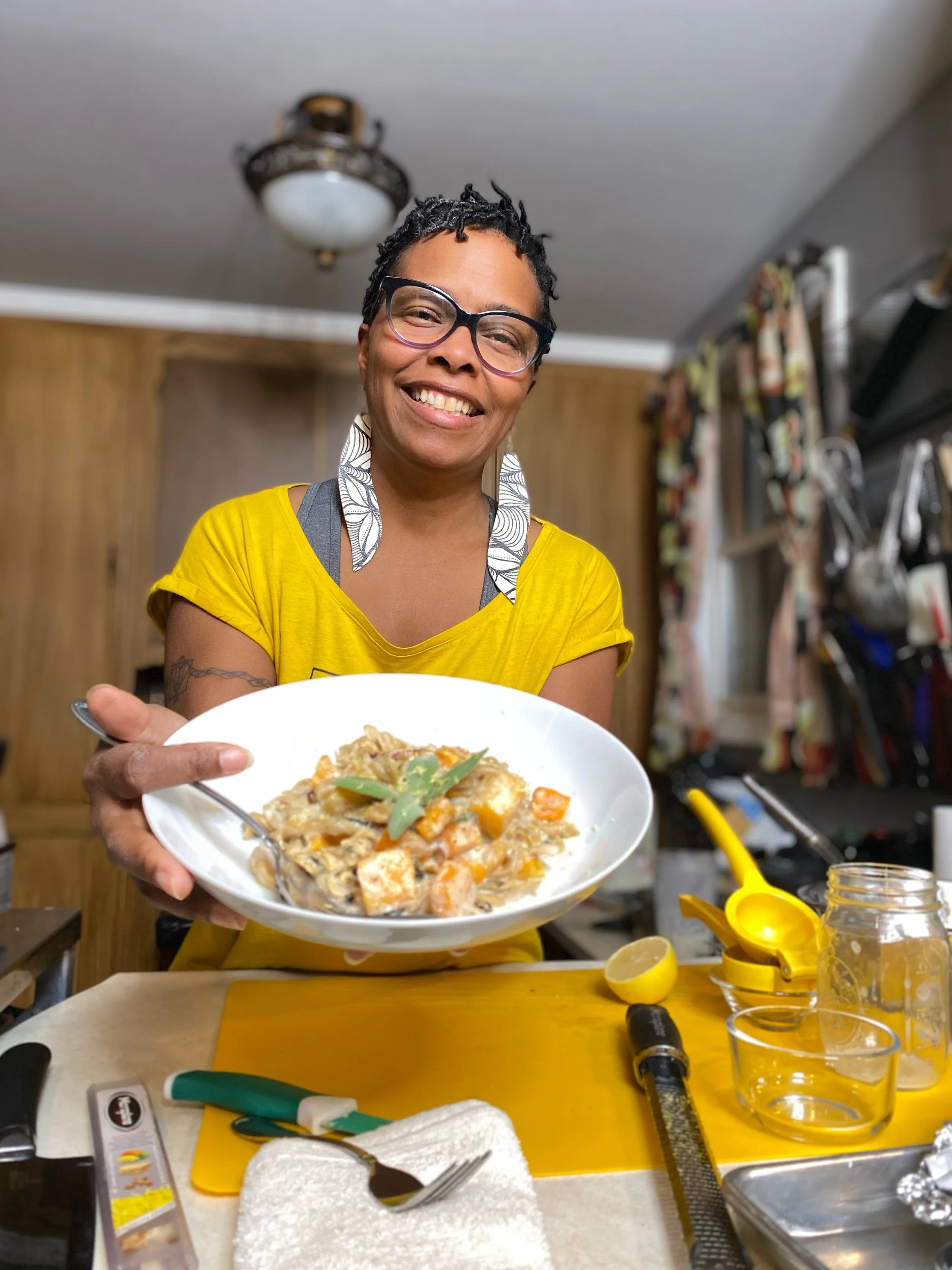  Creamy Butternut Squash Pasta -Virtual cooking class presentation 